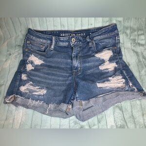 American Eagle Next Level stretch High Waisted jean shorts, size 14